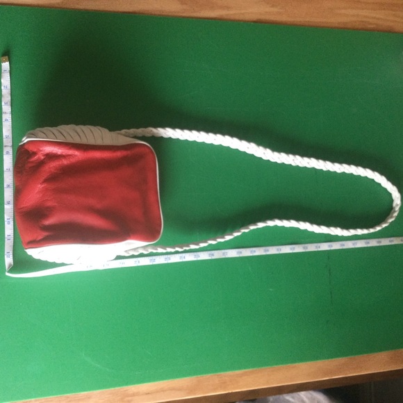 Vintage leather Crossbody red and white - Picture 3 of 9